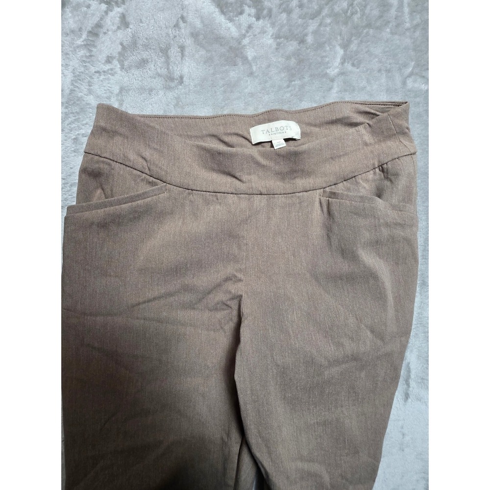 Talbots Petite Women 4P Tan Pull On Straight Leg Stretch Pants Professional - Picture 7 of 8